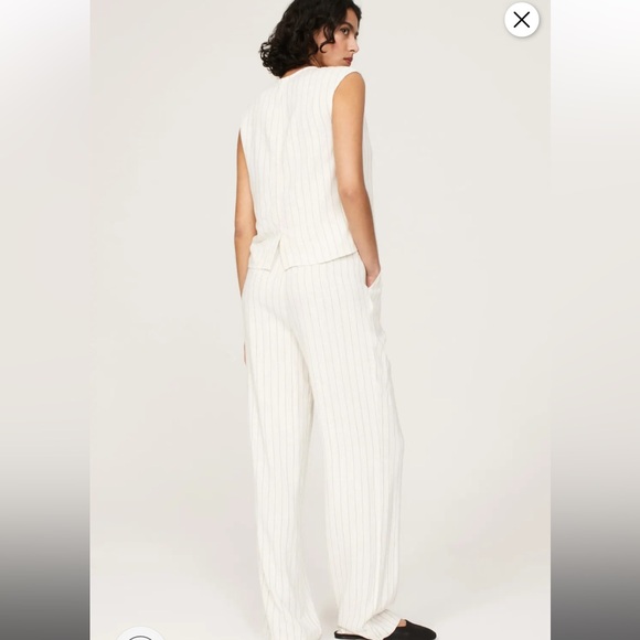 DONNI Pinstripe Pleated Pants Sz S - Picture 3 of 6